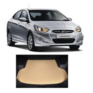 7D Car Trunk/Boot/Dicky PU Leatherette Mat for	Verna Fluidic  - Beige